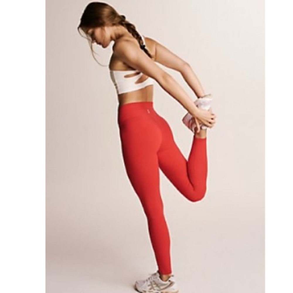 Free People Vibrant Red Leggings